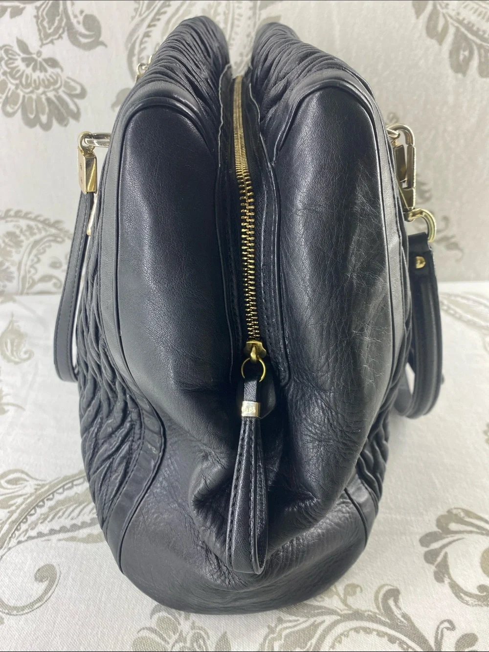 Coach Madison Gathered Twist Leather Satchel